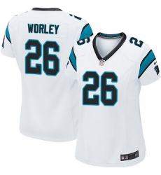 Women's Nike Carolina Panthers #26 Daryl Worley Game White NFL Jersey