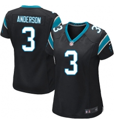 Women's Nike Carolina Panthers #3 Derek Anderson Game Black Team Color NFL Jersey