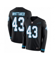 Men's Nike Carolina Panthers #43 Fozzy Whittaker Limited Black Therma Long Sleeve NFL Jersey