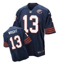 Men's Nike Chicago Bears #13 Kendall Wright Elite Navy Blue Throwback NFL Jersey
