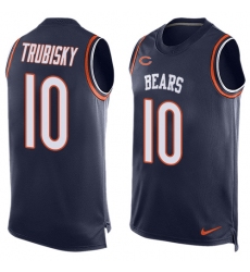 Men's Nike Chicago Bears #10 Mitchell Trubisky Limited Navy Blue Player Name & Number Tank Top NFL Jersey