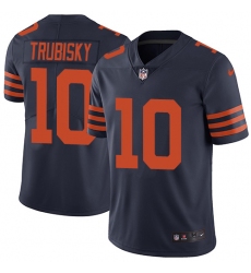 Men's Nike Chicago Bears #10 Mitchell Trubisky Navy Blue Alternate Vapor Untouchable Limited Player NFL Jersey