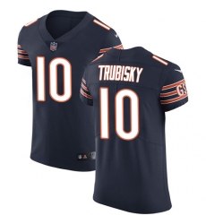 Men's Nike Chicago Bears #10 Mitchell Trubisky Navy Blue Team Color Vapor Untouchable Elite Player NFL Jersey