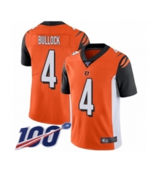 Men's Cincinnati Bengals #4 Randy Bullock Orange Alternate Vapor Untouchable Limited Player 100th Season Football Jersey