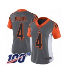 Women's Cincinnati Bengals #4 Randy Bullock Limited Silver Inverted Legend 100th Season Football Jersey