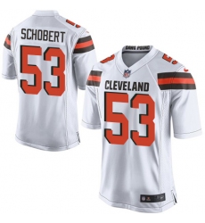 Men's Nike Cleveland Browns #53 Joe Schobert Game White NFL Jersey