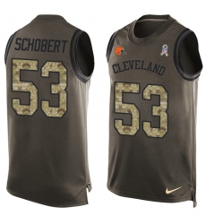 Men's Nike Cleveland Browns #53 Joe Schobert Limited Green Salute to Service Tank Top NFL Jersey