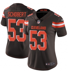 Women's Nike Cleveland Browns #53 Joe Schobert Elite Brown Team Color NFL Jersey