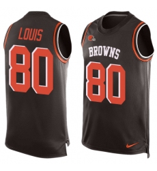 Men's Nike Cleveland Browns #80 Ricardo Louis Limited Brown Player Name & Number Tank Top NFL Jersey