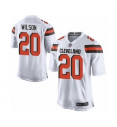 Men's Cleveland Browns #20 Howard Wilson Game White Football Jersey