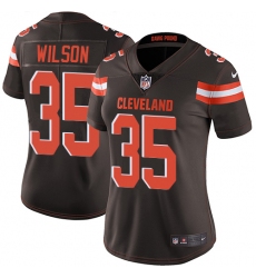 Women's Nike Cleveland Browns #35 Howard Wilson Elite Brown Team Color NFL Jersey