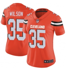 Women's Nike Cleveland Browns #35 Howard Wilson Elite Orange Alternate NFL Jersey