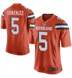 Men's Nike Cleveland Browns #5 Zane Gonzalez Game Orange Alternate NFL Jersey
