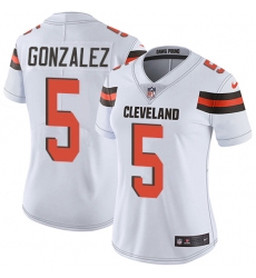 Women's Nike Cleveland Browns #5 Zane Gonzalez Elite White NFL Jersey