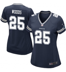Women's Nike Dallas Cowboys #25 Xavier Woods Game Navy Blue Team Color NFL Jersey