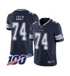 Men's Dallas Cowboys #74 Bob Lilly Navy Blue Team Color Vapor Untouchable Limited Player 100th Season Football Jersey