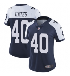Women's Nike Dallas Cowboys #40 Bill Bates Elite Navy Blue Throwback Alternate NFL Jersey