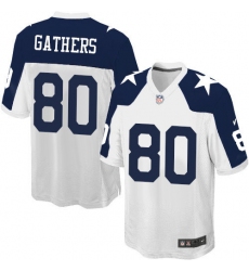 Men's Nike Dallas Cowboys #80 Rico Gathers Game White Throwback Alternate NFL Jersey