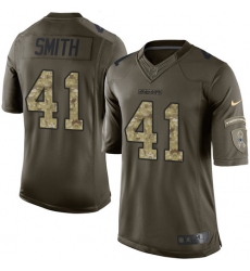 Men's Nike Dallas Cowboys #41 Keith Smith Elite Green Salute to Service NFL Jersey
