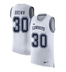 Men's Nike Dallas Cowboys #30 Anthony Brown Limited White Rush Player Name & Number Tank Top NFL Jersey