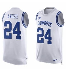 Men's Nike Dallas Cowboys #24 Chidobe Awuzie Limited White Player Name & Number Tank Top NFL Jersey