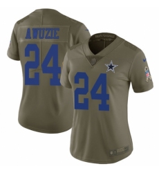 Women's Nike Dallas Cowboys #24 Chidobe Awuzie Limited Olive 2017 Salute to Service NFL Jersey
