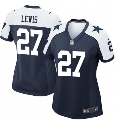 Women's Nike Dallas Cowboys #27 Jourdan Lewis Game Navy Blue Throwback Alternate NFL Jersey