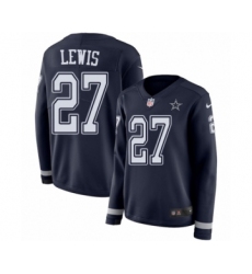 Women's Nike Dallas Cowboys #27 Jourdan Lewis Limited Navy Blue Therma Long Sleeve NFL Jersey