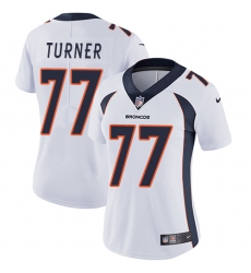 Women's Nike Denver Broncos #77 Billy Turner Elite White NFL Jersey