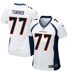 Women's Nike Denver Broncos #77 Billy Turner Game White NFL Jersey