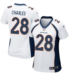 Women's Nike Denver Broncos #28 Jamaal Charles Game White NFL Jersey