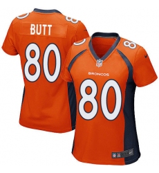 Women's Nike Denver Broncos #80 Jake Butt Game Orange Team Color NFL Jersey