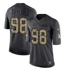 Youth Nike Detroit Lions #98 Devin Taylor Limited Black 2016 Salute to Service NFL Jersey