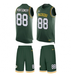 Men's Nike Green Bay Packers #88 Ty Montgomery Limited Green Tank Top Suit NFL Jersey