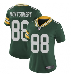 Women's Nike Green Bay Packers #88 Ty Montgomery Elite Green Team Color NFL Jersey