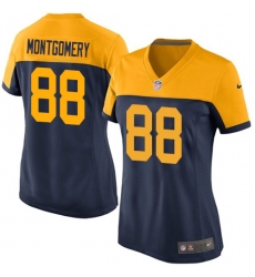Women's Nike Green Bay Packers #88 Ty Montgomery Elite Navy Blue Alternate NFL Jersey