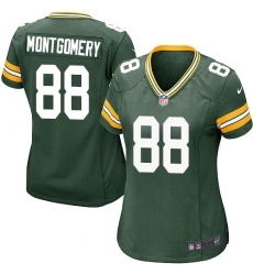 Women's Nike Green Bay Packers #88 Ty Montgomery Game Green Team Color NFL Jersey