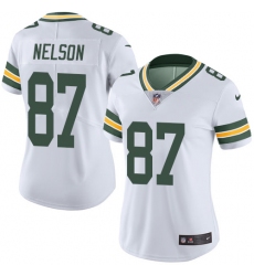 Women's Nike Green Bay Packers #87 Jordy Nelson Elite White NFL Jersey