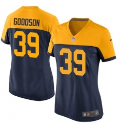 Women's Nike Green Bay Packers #39 Demetri Goodson Elite Navy Blue Alternate NFL Jersey