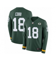 Men's Nike Green Bay Packers #18 Randall Cobb Limited Green Therma Long Sleeve NFL Jersey