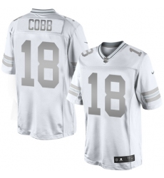 Men's Nike Green Bay Packers #18 Randall Cobb Limited White Platinum NFL Jersey