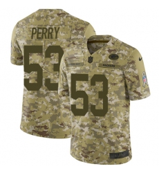 Men's Nike Green Bay Packers #53 Nick Perry Limited Camo 2018 Salute to Service NFL Jersey