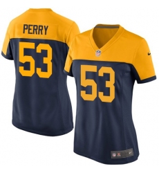 Women's Nike Green Bay Packers #53 Nick Perry Elite Navy Blue Alternate NFL Jersey