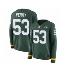 Women's Nike Green Bay Packers #53 Nick Perry Limited Green Therma Long Sleeve NFL Jersey