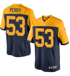 Youth Nike Green Bay Packers #53 Nick Perry Elite Navy Blue Alternate NFL Jersey