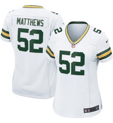 Women's Nike Green Bay Packers #52 Clay Matthews Game White NFL Jersey