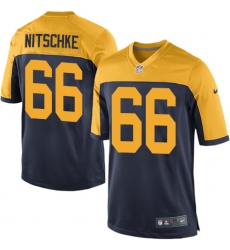 Men's Nike Green Bay Packers #66 Ray Nitschke Game Navy Blue Alternate NFL Jersey