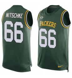 Men's Nike Green Bay Packers #66 Ray Nitschke Limited Green Player Name & Number Tank Top NFL Jersey