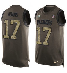 Men's Nike Green Bay Packers #17 Davante Adams Limited Green Salute to Service Tank Top NFL Jersey