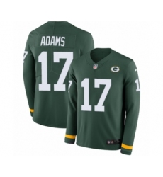 Youth Nike Green Bay Packers #17 Davante Adams Limited Green Therma Long Sleeve NFL Jersey